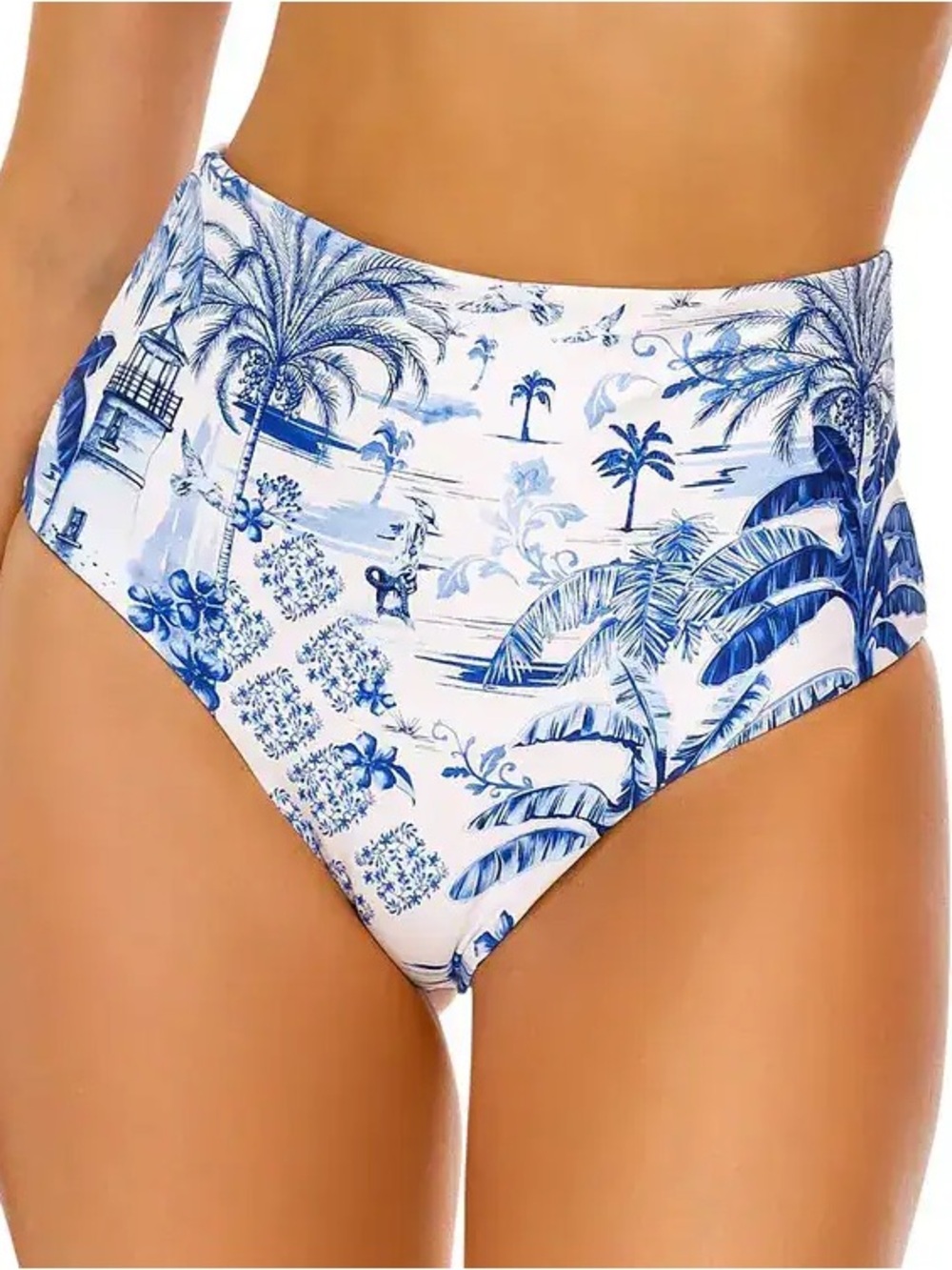 NWT‎ Agua Bendita Alicia Reversible Bikini Bottom Blue Size Large $130 Swimwear